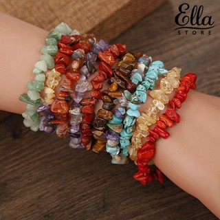 Ellastore123 สร้อยข้อมือเชือกยืดหยุ่น แฮนด์เมด น้ําหนักเบา ประดับอัญมณีเทียม สําหรับผู้หญิง