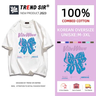 ⚡พร้อมส่ง⚡️เสื้อยืด oversize cotton 100 เสื้อยืดคอกลม ทรงหลวม เสื้อยืดทรงหลวมสไตล์เกาหลี มี9สี M-3XL