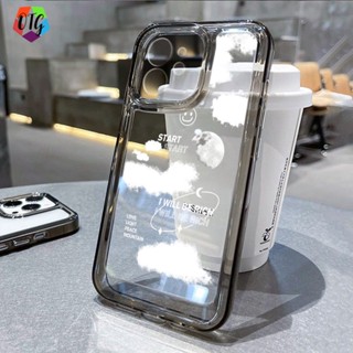 สำหรับเคสไอโฟน 14 13 12 11 Pro Max Xs Max Xr X 7 7plus 8 8plus SE2020 ท์สีดำใสพร้อมเนบิวลาดาว เคสโทรศัพท์มือถือ