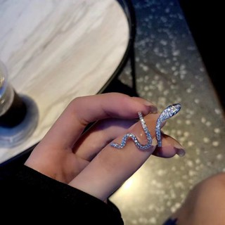 Ladies Fashion Snake Ring Rhinestone Alloy Ring