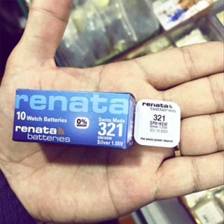 ถ่านกระดุม Renata เบอร์ ‪SR616SW , 321 , 616 , SR616 ,1.55V  จำหน่ายยกกล่อง มี 10 เม็ด ถ่าน