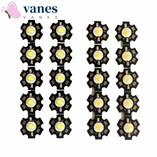 Vanes1 ชิปหลอดไฟ LED 1W 3W อะลูมิเนียม สเปกตรัม 20 มม. สีขาว 10 ชิ้น 10 ชิ้น