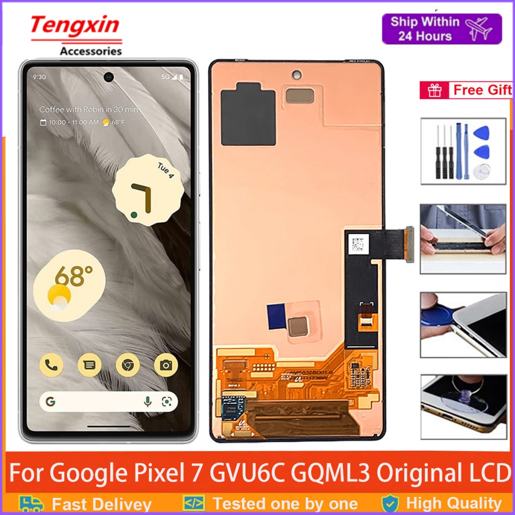 6.3 "; Full ใหม่ Pixel 7 จอแสดงผลสําหรับ Google Pixel 7 GVU6C Pixel7 GQML3 กรอบ LCD และ Touch Screen