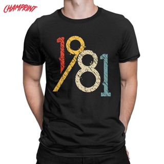 Funny 1981 Vintage 40th Birthday Gift T-Shirt Men Pure Cotton T Shirt 40 Years Old Short Sleeve Shirt Gift Idea Clo_03