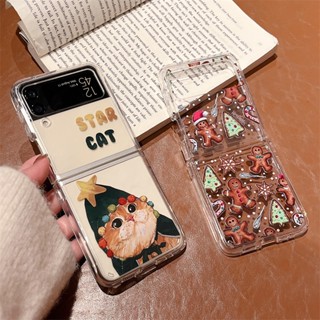 【STAR Cat】ใหม่ เคสโทรศัพท์มือถือแบบใส กันกระแทก ลายแมวดาว สําหรับ Samsung Z Flip4 3 W23 Flip 5G Z