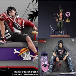 ((พร้อมส่ง) โมเดลฟิกเกอร์โจรสลัดสตรีท Luffy Zoro Ace 1/6 BEHF