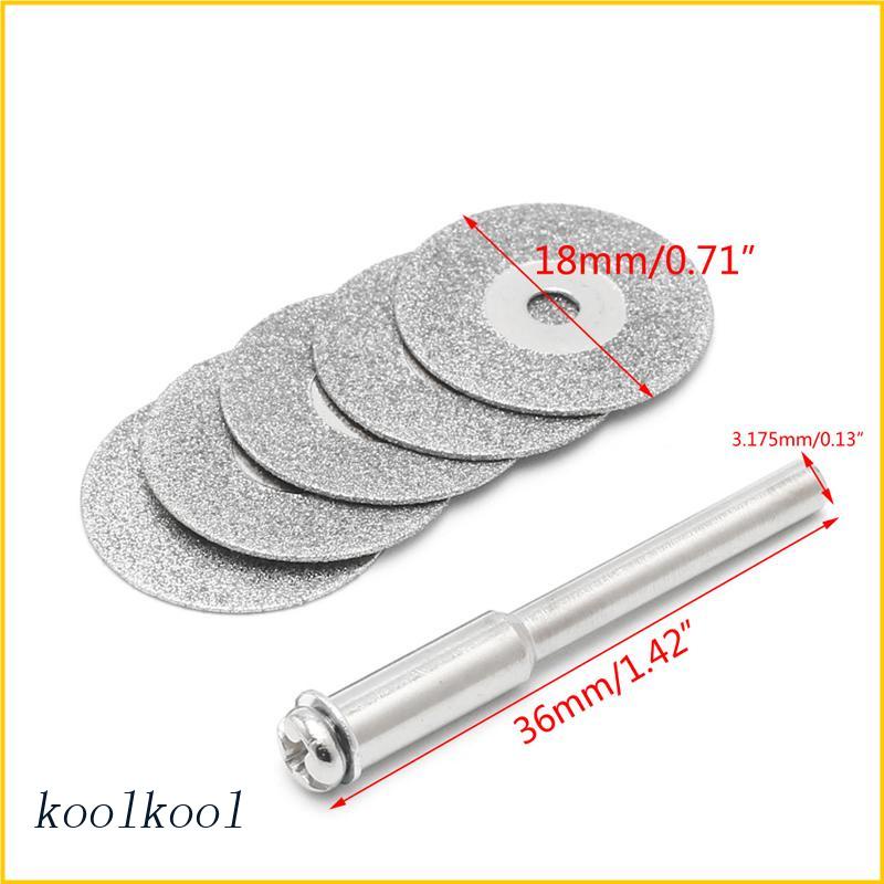 Koolool แผ่นดิสก์ตัดเพชร 16 18 20 25 30 35 40 50 มม. 5 ชิ้น และก้านดอกสว่าน สําหรับใบมีดโรตารี่