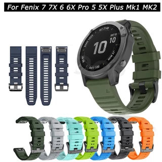 ซิลิโคน Quick Release Easy Fit Band สําหรับ Garmin Fenix 8 E 7 7X 6 6X pro 5 5X Plus instinct 2 2S 3 E Forerunner 935 945 955 965 745 approach S62 S60 S70 47mm MK1 MK2