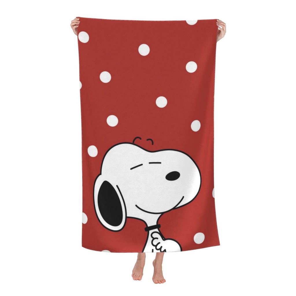 Snoopy ผ้าเช็ดตัว 80x130 ซม. ขนาดใหญ่กลางแจ้ง Unisex ผ้าเช็ดตัวชายหาด Super Absorbent Soft Bath Towe