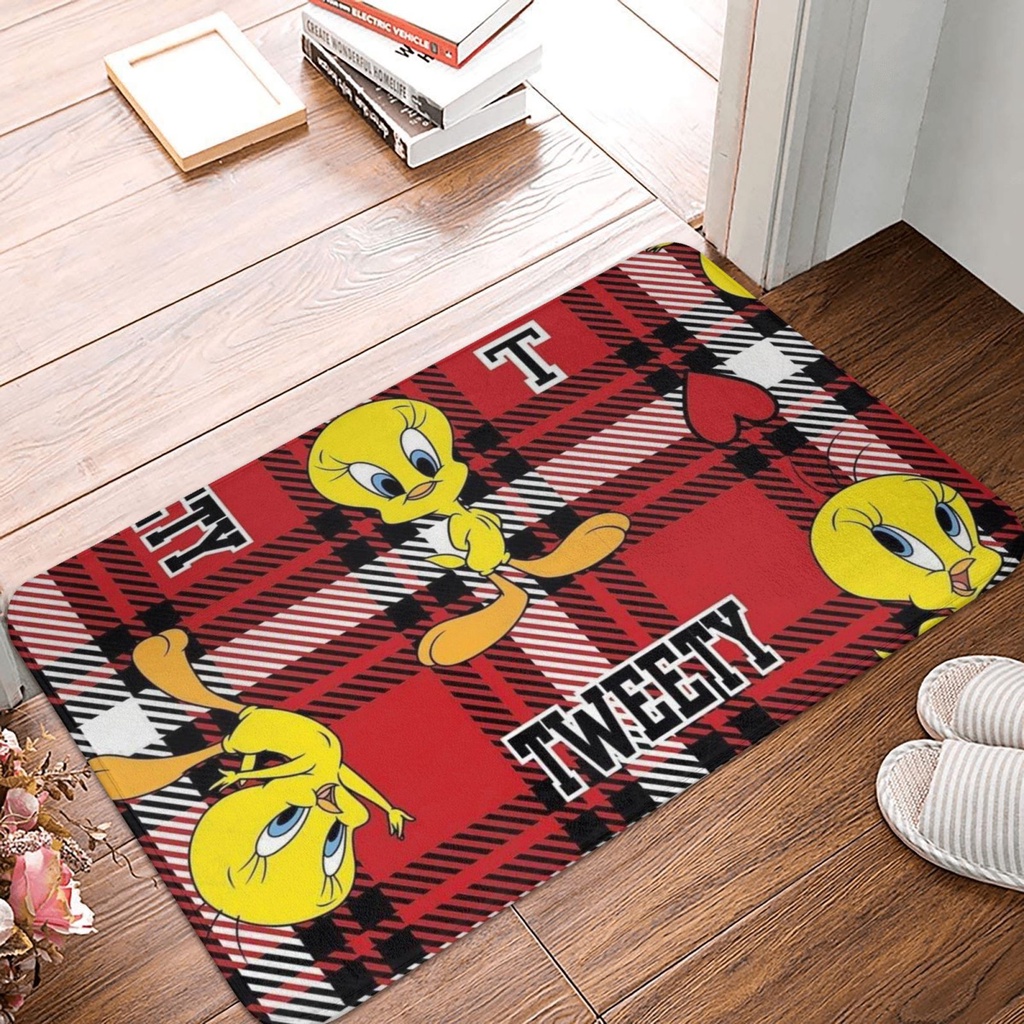 Disneys พรมปูพื้น ผ้าสักหลาด กันลื่น ลายนกทวีตตี้ สําหรับตกแต่งบ้าน ห้องน้ํา ห้องครัว ทางเข้า 40*60 ซม. (16*24 นิ้ว)