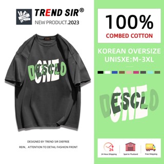 ⚡พร้อมส่ง⚡️เสื้อยืด oversize cotton 100 เสื้อยืดคอกลม ทรงหลวม เสื้อยืดโอเวอร์ไซส์แขนสั้น มี9สี M-3XL