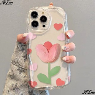 ✅เคสโทรศัพท์มือถือแบบนิ่ม ใส ลายภาพวาดสีน้ํามัน ดอกทิวลิป สําหรับ iPhone 14 13promax 12 11 7 8p xs r UJR7