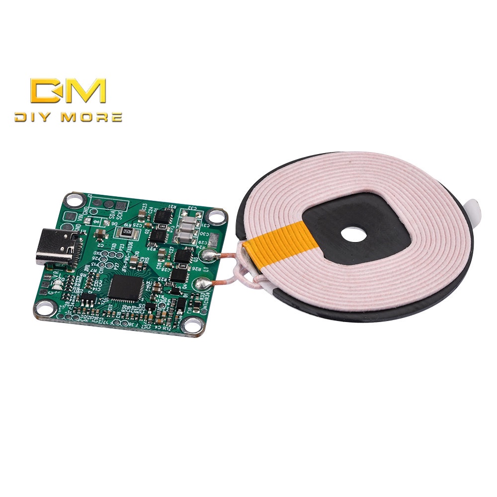 Diymore โมดูลชาร์จไร้สาย พลังงานสูง 3 คอยล์ 18W Type-C สําหรับรถยนต์