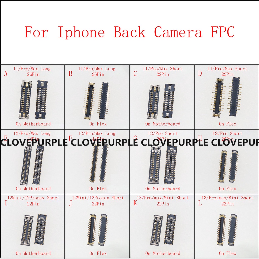 เมนบอร์ดเชื่อมต่อกล้องหลัง FPC 22 26 44 46 Pin สําหรับ iPhone 11 12 13 Pro Max Mini 2 ชิ้น