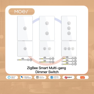 Zigbee สวิตช์ควบคุมไฟหรี่อัจฉริยะ ควบคุมด้วยแอป Tuya ทํางานร่วมกับ Alexa Google Home 1 2 3 Gang