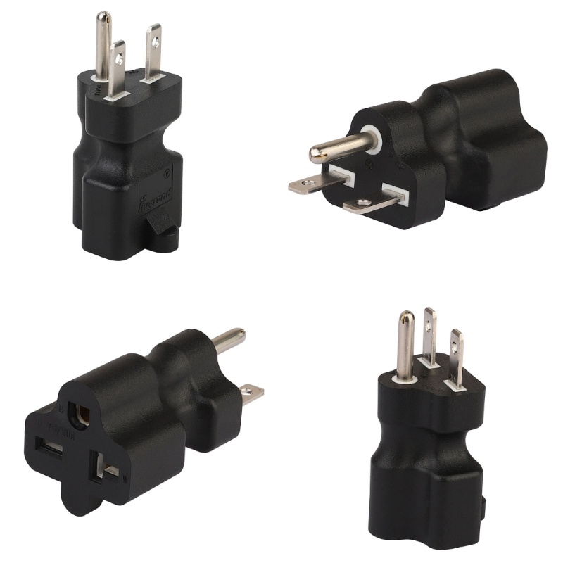 WU Nema 6-15P ชาย Nema 6-15 20R หญิงอะแดปเตอร์กาต้มน้ําปลั๊ก 3-pin Connectors