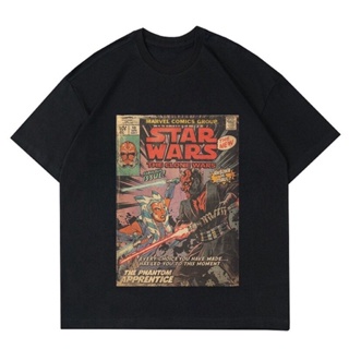 เสื้อยืดแขนสั้น【Vansss】 เสื้อยืด ลาย STAR WARS สไตล์วินเทจ | เสื้อยืด ลายการ์ตูน STARWARS VINTAGE | เสื้อยืด พิมพ์ลาย H&amp;