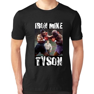 [S-5XL] ใหม่ เสื้อยืดคอกลม ผ้าฝ้าย ทรงสลิมฟิต ลาย Iron Mike Tyson สไตล์เกาหลีวินเทจ ไซซ์ S-3Xl