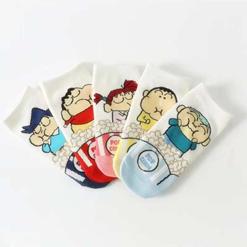 พร้อมส่ง ถุงเท้า ลายการ์ตูนชินจัง แฟชั่นฤดูใบไม้ผลิ และฤดูร้อน สําหรับผู้หญิง