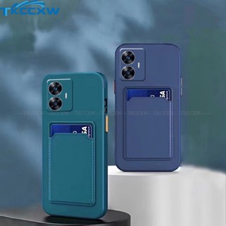 เคสโทรศัพท์ซิลิโคน TPU แบบนิ่ม มีช่องใส่บัตร สําหรับ Realme C55 C33 2023 Narzo 50