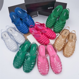 [พร้อมส่ง] ใหม่ Melissa- รองเท้าแตะชายหาด หัวกลม แบบกลวง สไตล์โรมัน สําหรับผู้หญิง 2023