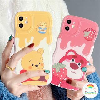 เคสโทรศัพท์มือถือ กันกระแทก ลายการ์ตูนหมี สําหรับ ออปโป้ A17 A17K A77 A77s A57 A16 A16K A15 A15s A3s A5s A7 A76 A96 A74 A54 A93 A94 A95 A92 A52 A53 A7 A5 A9 A7 F11 F9 Reno 7 5 Pro 8Z 7Z 6Z เคสโทรศัพท์ ขอบหยัก