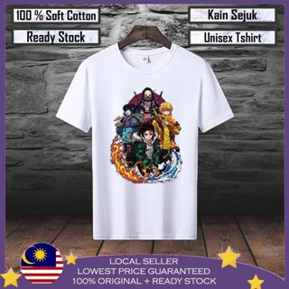  Premium Cotton Demon Slayer Tanjiro Nezuko Zenitsu Inosuke lelaki 100%Cotton Men T shirt Baju Tshirt Lelaki Baju W_03