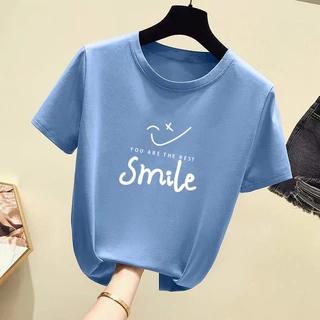 เสื้อยืดคอกลม แขนสั้น พิมพ์ลายการ์ตูน ทรงหลวม สไตล์เกาหลี แฟชั่นสําหรับผู้หญิง