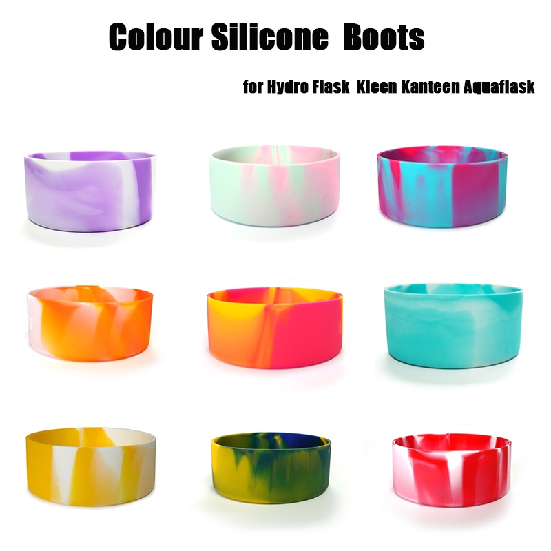 12oz 18oz 22oz 32oz 40oz แฟชั่นสีซิลิโคนรองเท้าสําหรับ Hydro Flask Kleen Kanteen Aquaflask Kool Hydr
