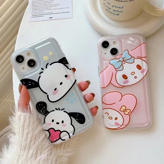 เคสโทรศัพท์มือถือซิลิโคน TPU ใส แบบนิ่ม ลายสุนัขน่ารัก กันกระแทก สําหรับ IPhone 14 13 11 Pro Max 12 8 7 6S Plus XS XR X