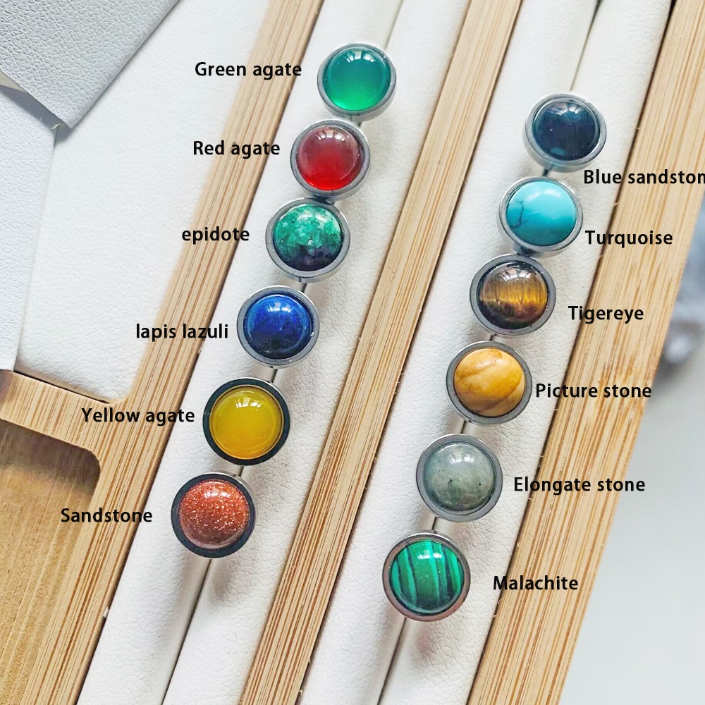 100% gem Vintage คริสตัลธรรมชาติ Agate/หยก/ Turquoise/lapis Lazuli ต่างหู Handmade ผู้หญิง Multicolo