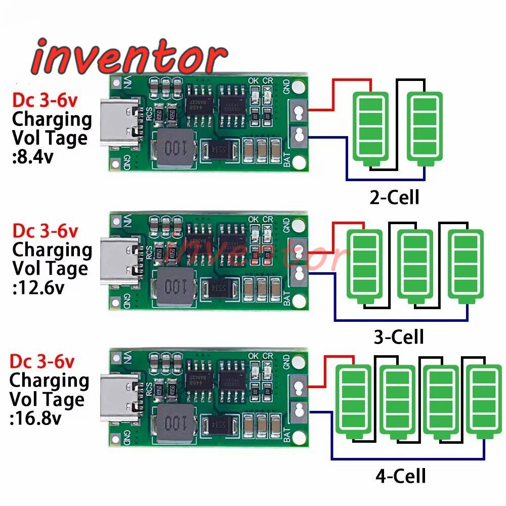 ((5 ชิ้น) 2S/3S/4S 1-4A Booster Module Lithium Polymer Lithium Clutch แบตเตอรี่โมดูลชาร์จ DC 3-6V