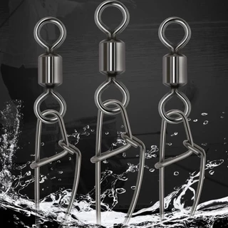 Amber 50 ชิ ้ น Fishing Snap Connector พร ้ อมพินสแตนเลสความแข ็ งแรงสูง 1 #-8 # Heavy Duty Ball