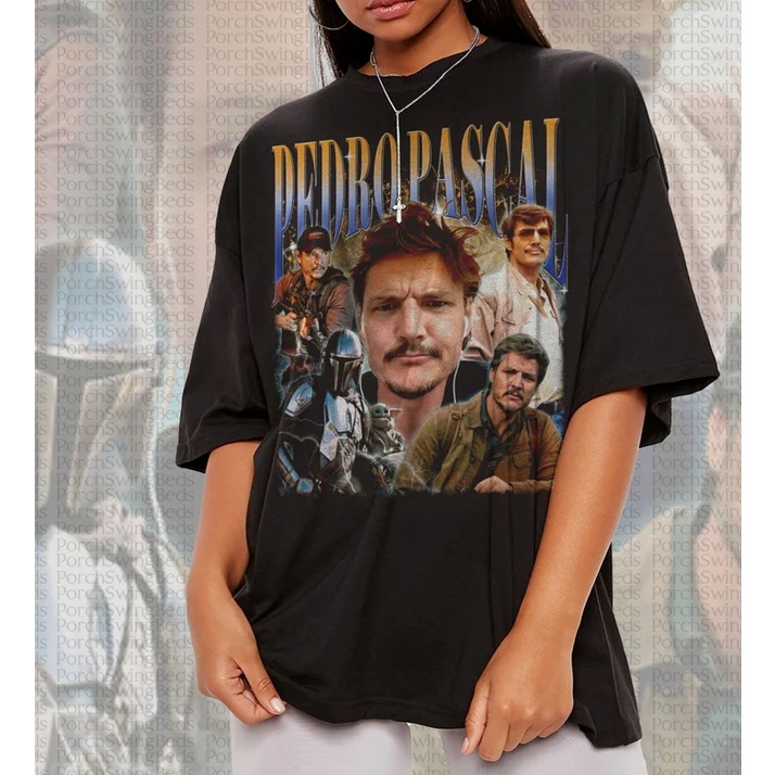 เสื้อ PEDRO PASCAL, Actor Pedro Pascal Shirt Retro 90s, Pedro Pascal Fans Gift ผ้าฝ้าย 100% xs-3xl