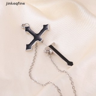 【KETH】 Black Cross Drop Earrings For Teens Vintage Rock Long Chain Women Earrings Hot