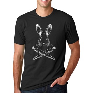 เสื้อยืด Jolly Roger easter Funny Bunny Skull crossbones EGG Hunt DAD FLAG TEE