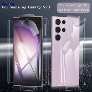 ใหม่ ฟิล์มกันรอยหน้าจอ TPU แบบใส ขอบรวมทุกอย่าง ความไวแสงสูง สําหรับ Samsung Galaxy S23 Series