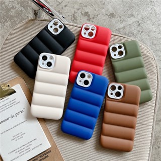 เคสโทรศัพท์มือถือ ซิลิโคนนิ่ม ลายคลื่นสามมิติ สีพื้น สําหรับ Iphone 12 13 12 14promax 11 x