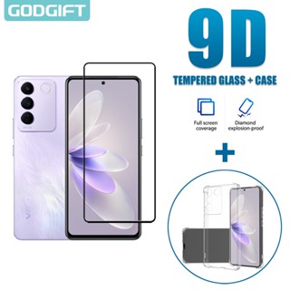 Godgift 2 in 1 เคสโทรศัพท์มือถือกระจกนิรภัย ซิลิโคน กันกระแทก สําหรับ Vivo V27e V27 V25 Pro 5G V25e V25 V23 V23e V21 V21e V20 Pro SE 2021