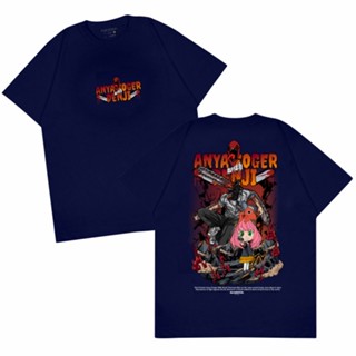 tshirt เสื้อยืด พิมพ์ลาย Sakazuki Kaos Anya Forger With Denji Chainsaw Man Series-A0144 สําหรับผู้ชาย(S-5XL)