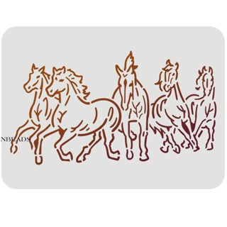 1pc  Horse Stencil 29.7x21cm 5 Running Horses Stencil Plastic Galloping Horses Painting Stencil Reusable Horse Template DIY Mustang Stencil for Painting on Wood Floor Wall