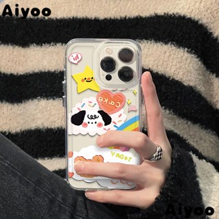 ✅เคสโทรศัพท์มือถือใส แบบนิ่ม ลายลูกสุนัข สีรุ้ง สําหรับ Apple iPhone 14promax 13 12 11 xr 7 8plus