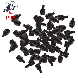 100x Motherboard Nylon Hex Standoff Threaded Spacer M3 Thread 6+6mm Black