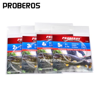 RPOBEROS 2PCS/bag Fishing Line 9FT 0X-6X Fly Line Tapered Leader Nylon เหยื่อตกปลา Fly Fishing Leader สายเบ็ด FD201