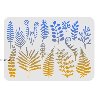 1pc  Fern Leaf Stencils 29.7x21cm Plastic Leaves Drawing Painting Stencils Seaweed Coral Palm Leaves Pattern Reusable Stencils for Painting on Wood Floor Wall and Tile