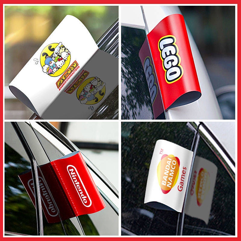 Car Cartoon Washed Mark Label Lego Customized Tail Big Toy Creative Lego Stick Label Car Door Person