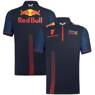 Oracle Red Bull Racing 2023 Team Sergio Perez เสื้อโปโล แขนสั้น มีซิป สําหรับผู้ชาย