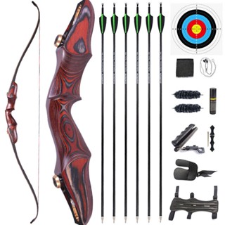 58" ILF Recurve Bow 20-50lbs Wooden Riser Limbs Takedown Archery Hunting Bow