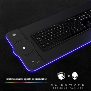 Alienware Alien แผ่นรองเมาส์เกมมิ่งไร้สาย RGB เรืองแสง ขนาดใหญ่ ชาร์จได้ สําหรับโทรศัพท์มือถือ