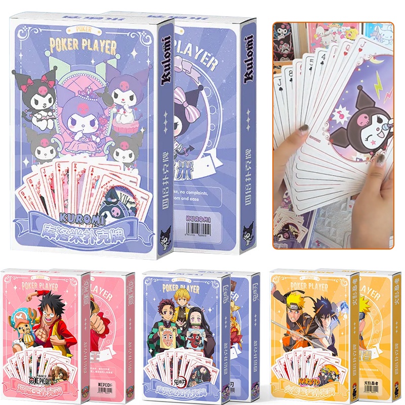 SANRIO ไพ่โป๊กเกอร์ ขนาดใหญ่ ลายการ์ตูนอนิเมะนารูโตะ Kuromi Luffy 56 ชิ้น ราคา ถูกที่สุด ดีลบีเคเค